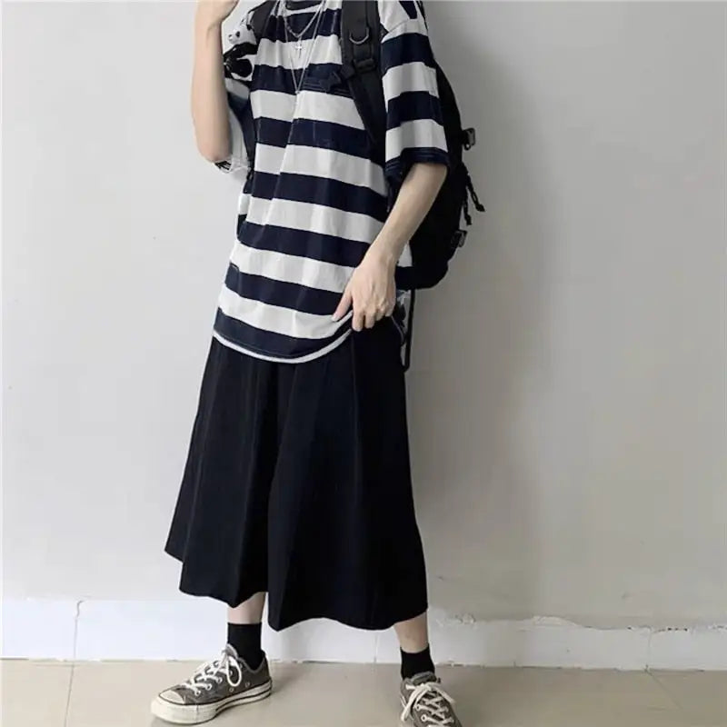 Oversize Striped Colors Long Sleeve T Shirt White / M