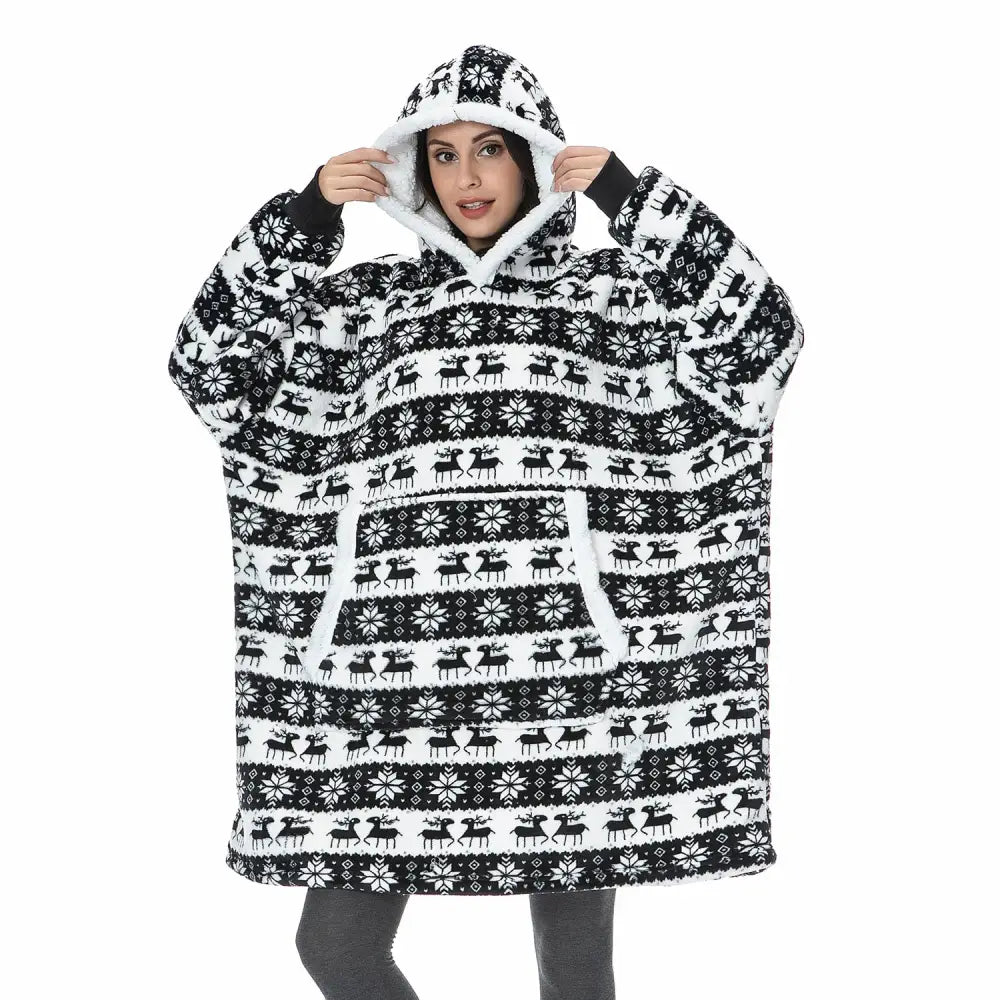 Oversize Warm Blanket Hoodie - Christmas 3 / One Size