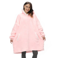 Oversize Warm Blanket Hoodie - Pink. / One Size - hoodie