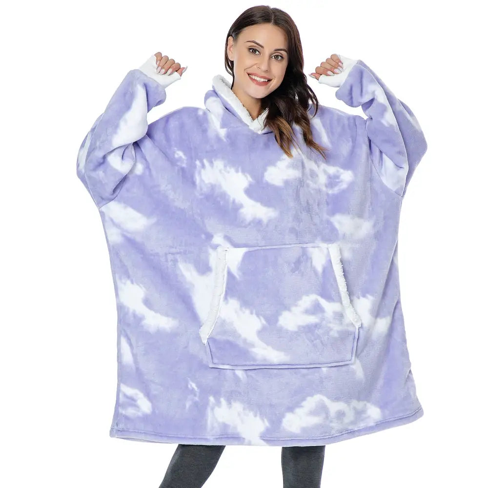 Oversize Warm Blanket Hoodie - Purple / One Size - hoodie