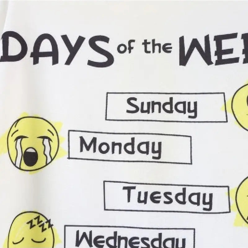 Oversize Women Shirt High-Quality Polyester Week Funny