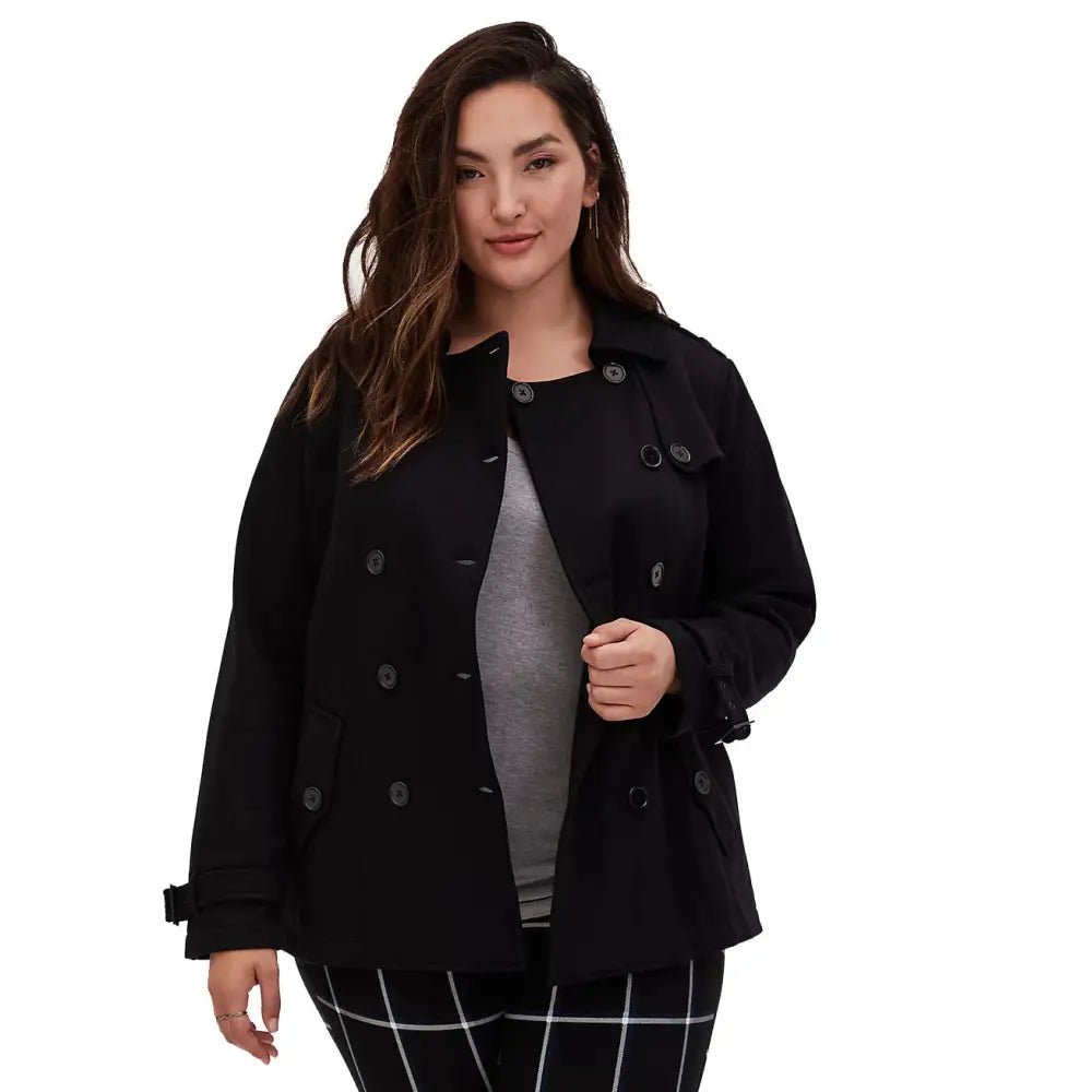 Oversized Black Jacket with 24.4 Inches Sleeve and 16.1