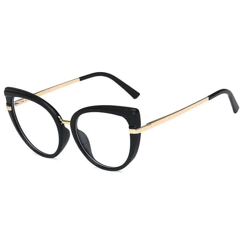 Oversized Cat Eye Glasses - Black