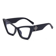 Oversized Cat Eye Glasses - Black