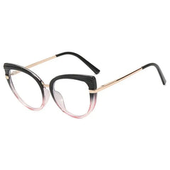Oversized Cat Eye Glasses - Black Pink