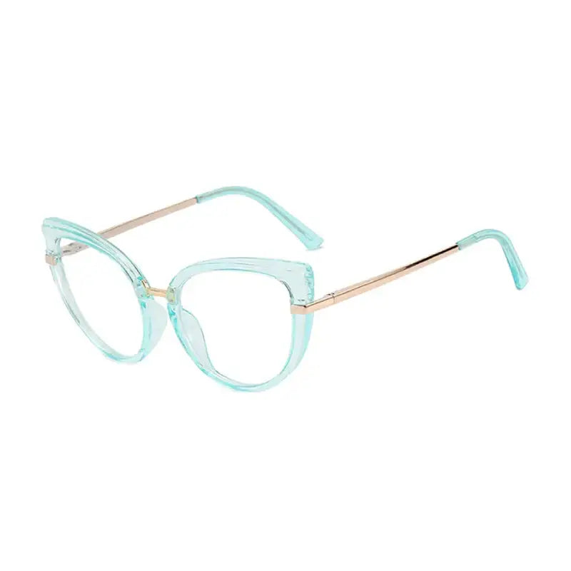 Oversized Cat Eye Glasses - Blue