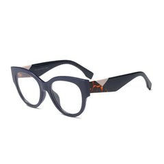 Oversized Cat Eye Glasses - Blue Clear