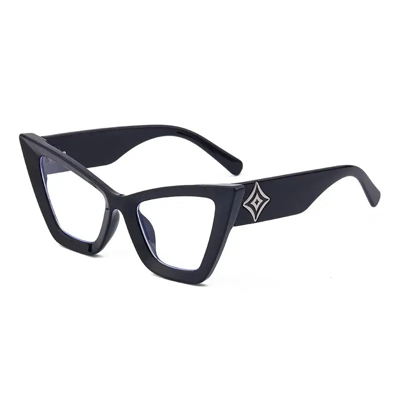 Oversized Cat Eye Glasses for Retro Style Black
