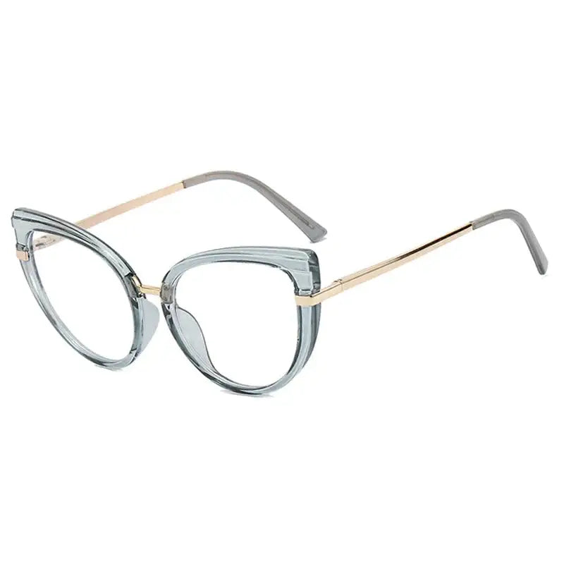 Oversized Cat Eye Glasses - Gray