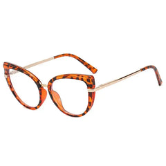Oversized Cat Eye Glasses - Leopard