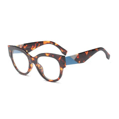Oversized Cat Eye Glasses - Leopard Clear