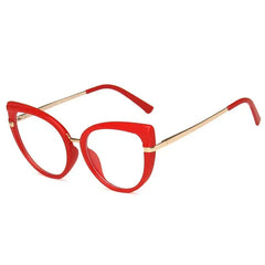 Oversized Cat Eye Glasses - Red