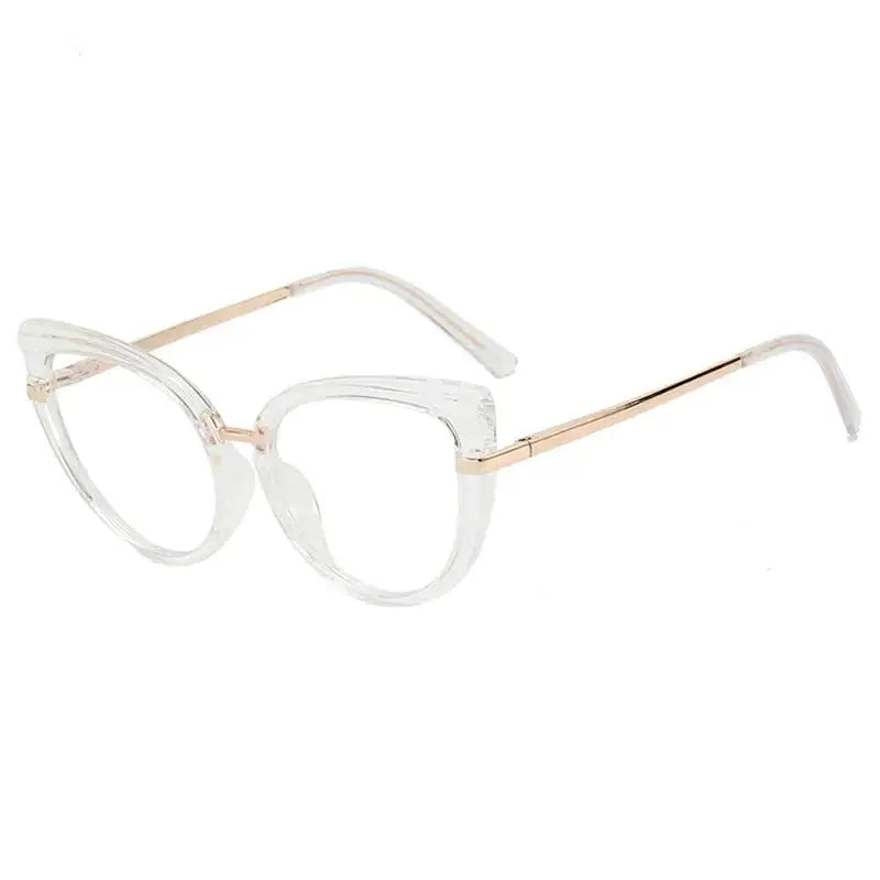 Oversized Cat Eye Glasses - White