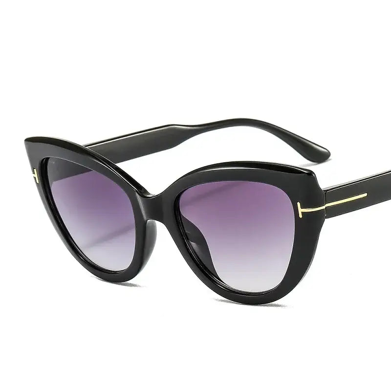 Oversized Cat Eye Gradient Sunglasses for Women Black