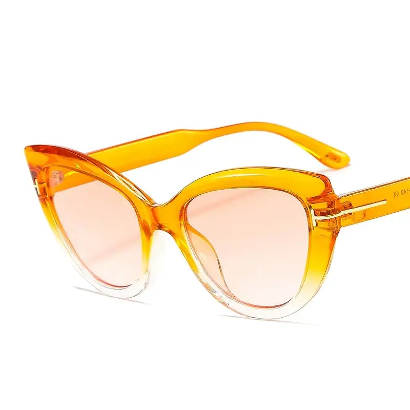 Oversized Cat Eye Gradient Sunglasses for Women Orange