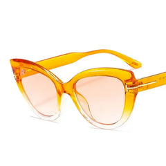 Oversized Cat Eye Gradient Sunglasses - Orange