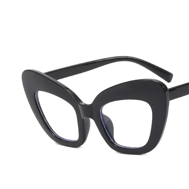 Oversized Cat Eye Vintage Clear Glasses Black