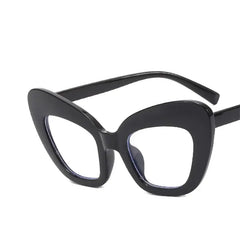 Oversized Cat Eye Vintage Clear Glasses Black
