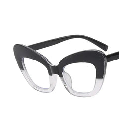 Oversized Cat Eye Vintage Clear Glasses Black
