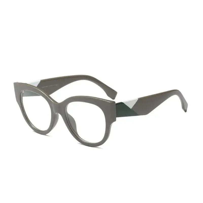 Oversized Cat Eye Vintage Sunglasses for Women Gray Clear