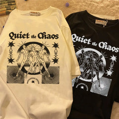 Oversized Cotton Chaos Printed Aesthetic T Shirt