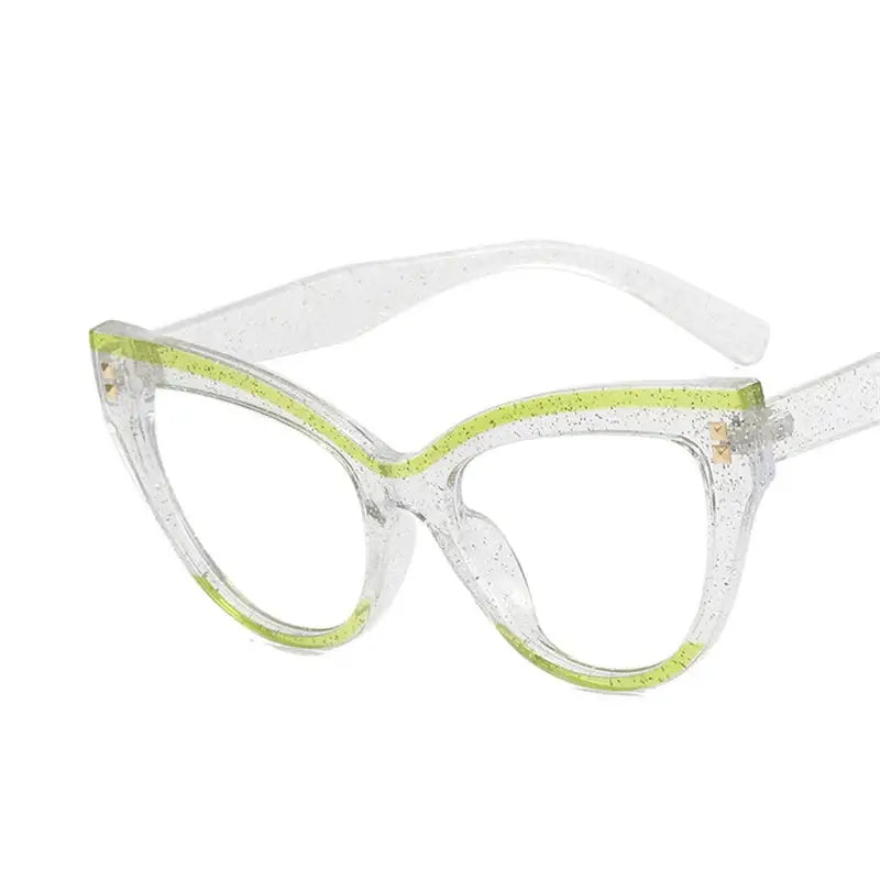 Oversized Frame Clear Cat Eye Glasses