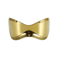 Thumbnail for Oversized Futuristic Sunglasses Rimless - Gold / One Size