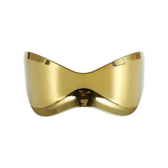 Oversized Futuristic Sunglasses Rimless - Gold / One Size