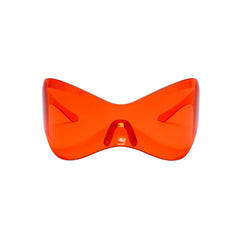 Oversized Futuristic Sunglasses Rimless - Orange / One Size