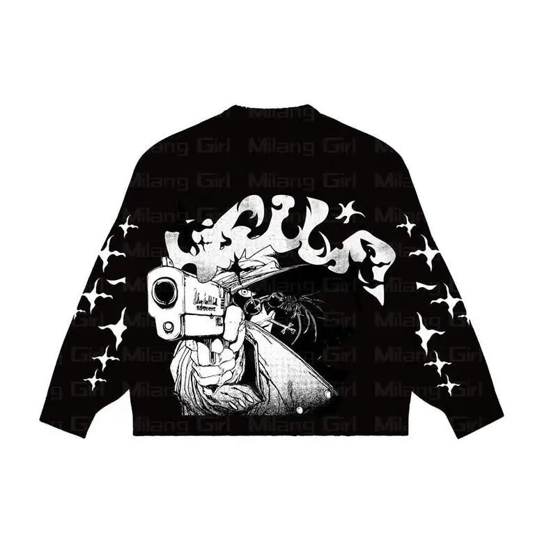 Oversized Gothic Sweater - Black / S