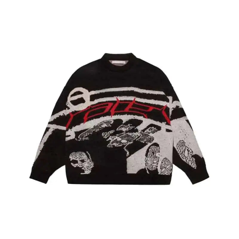 Oversized Harajuku O Neck Knitwear Sweatshirt