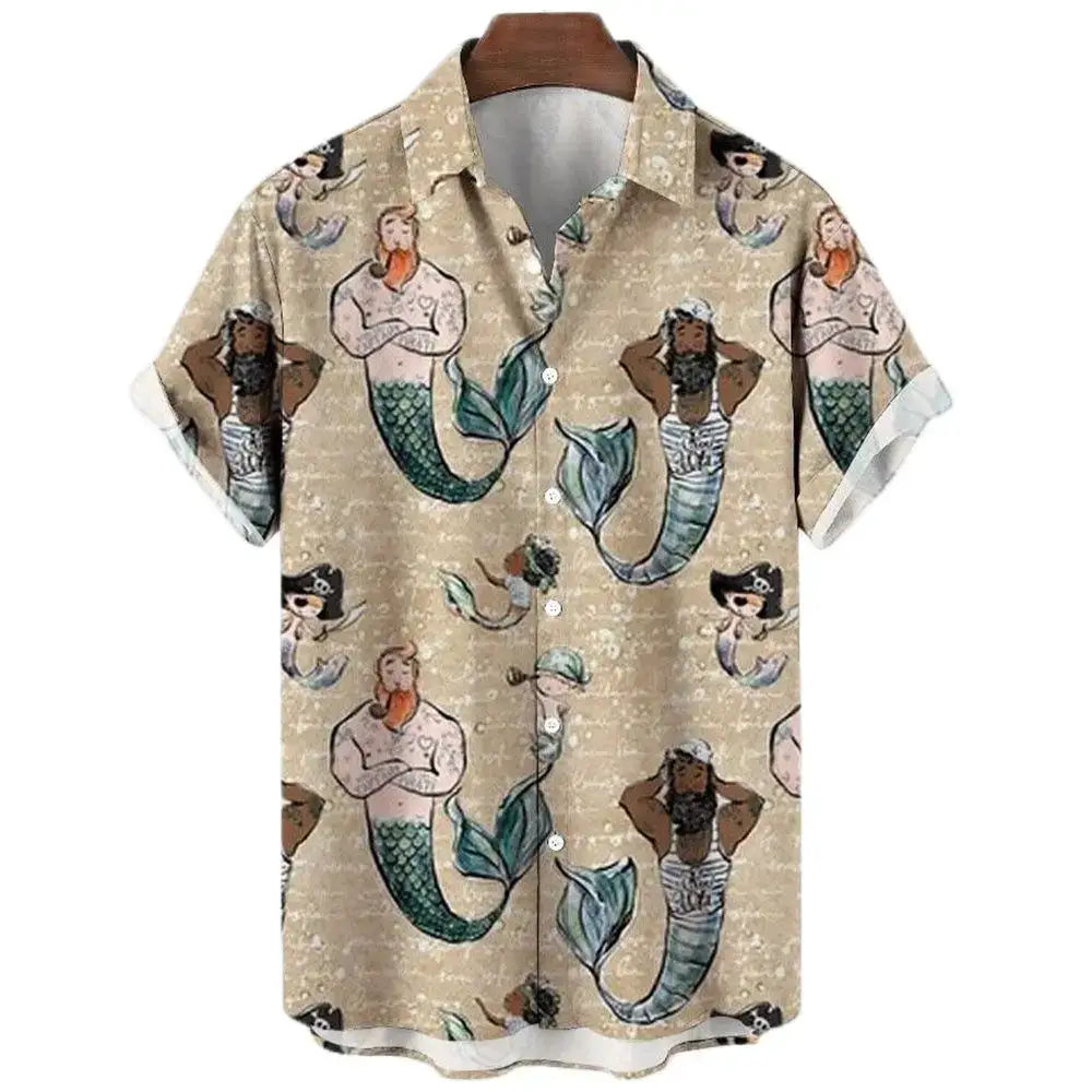 Oversized Hawaiian Shirt for Men Short Sleeve Casual Style