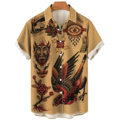 Oversized Hawaiian Shirt for Men Short Sleeve Casual Style