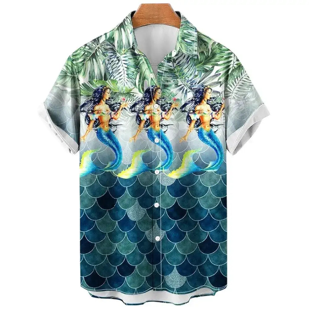 Oversized Hawaiian Shirt for Men Short Sleeve Casual Style