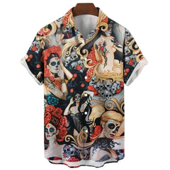 Oversized Hawaiian Shirt for Men Short Sleeve Casual Style