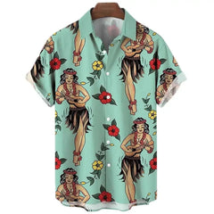Oversized Hawaiian Shirt for Men Short Sleeve Casual Style