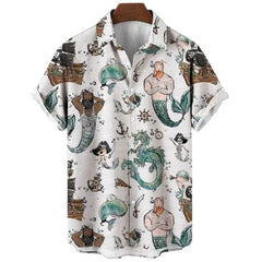 Oversized Hawaiian Shirt for Men Short Sleeve Casual Style