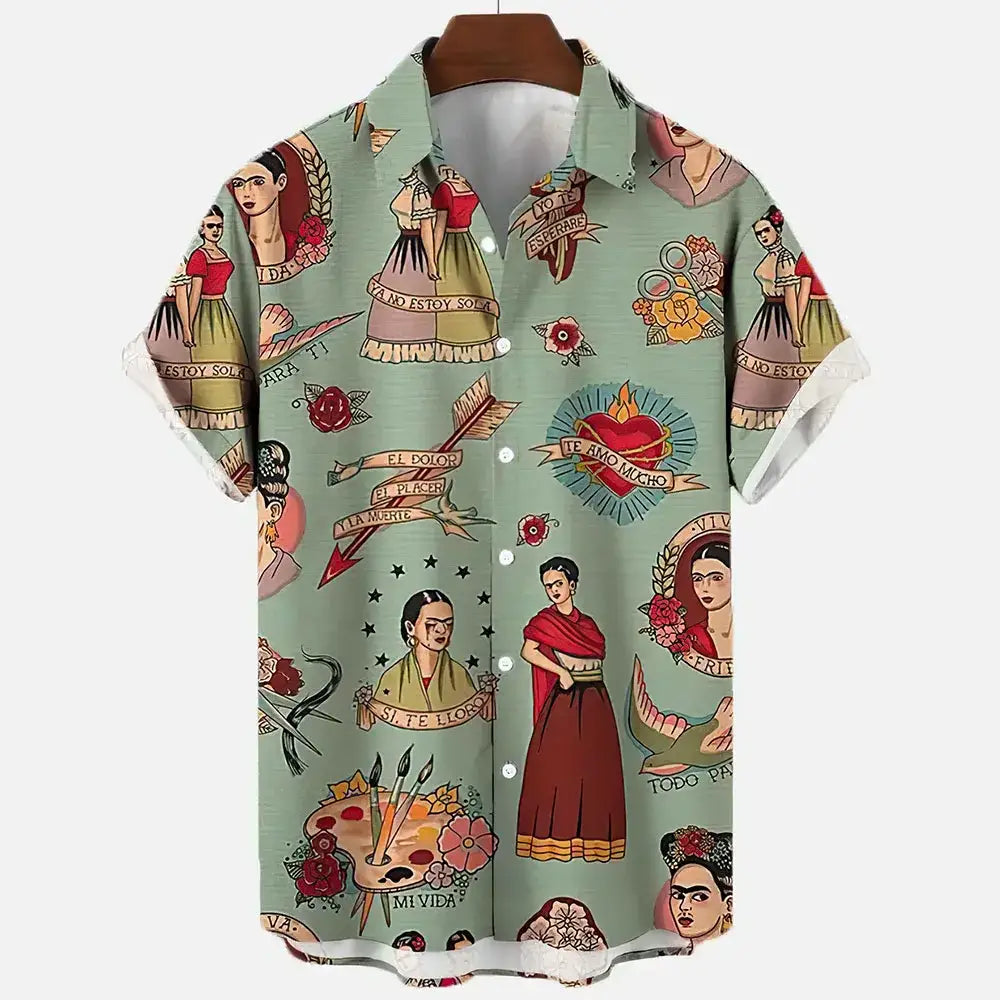 Oversized Hawaiian Shirt for Men Short Sleeve Casual Style