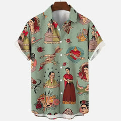 Oversized Hawaiian Shirt for Men Short Sleeve Casual Style