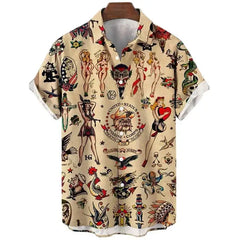 Oversized Hawaiian Shirt for Men Short Sleeve Casual Style