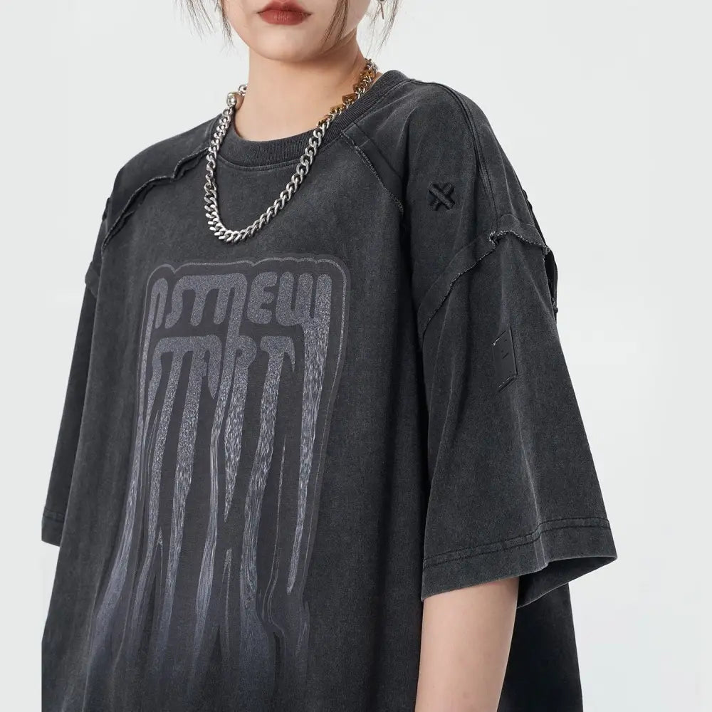 Oversized Inverted Seam T-shirt - T-Shirt