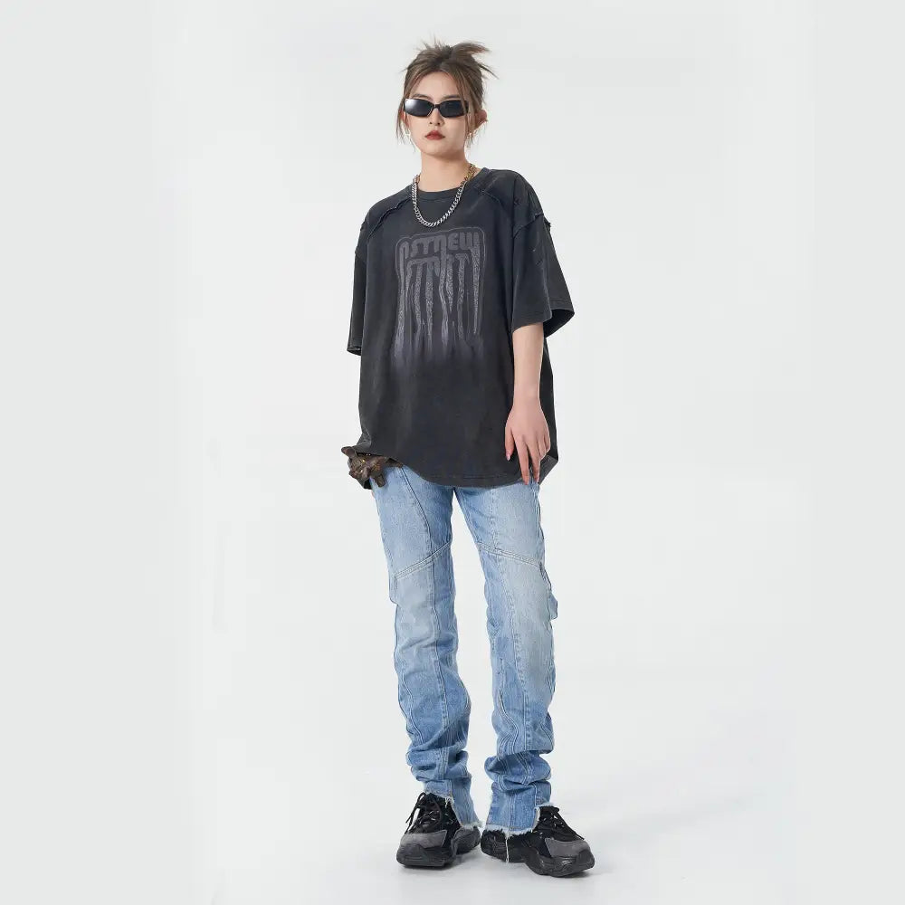 Oversized Inverted Seam T-shirt - T-Shirt