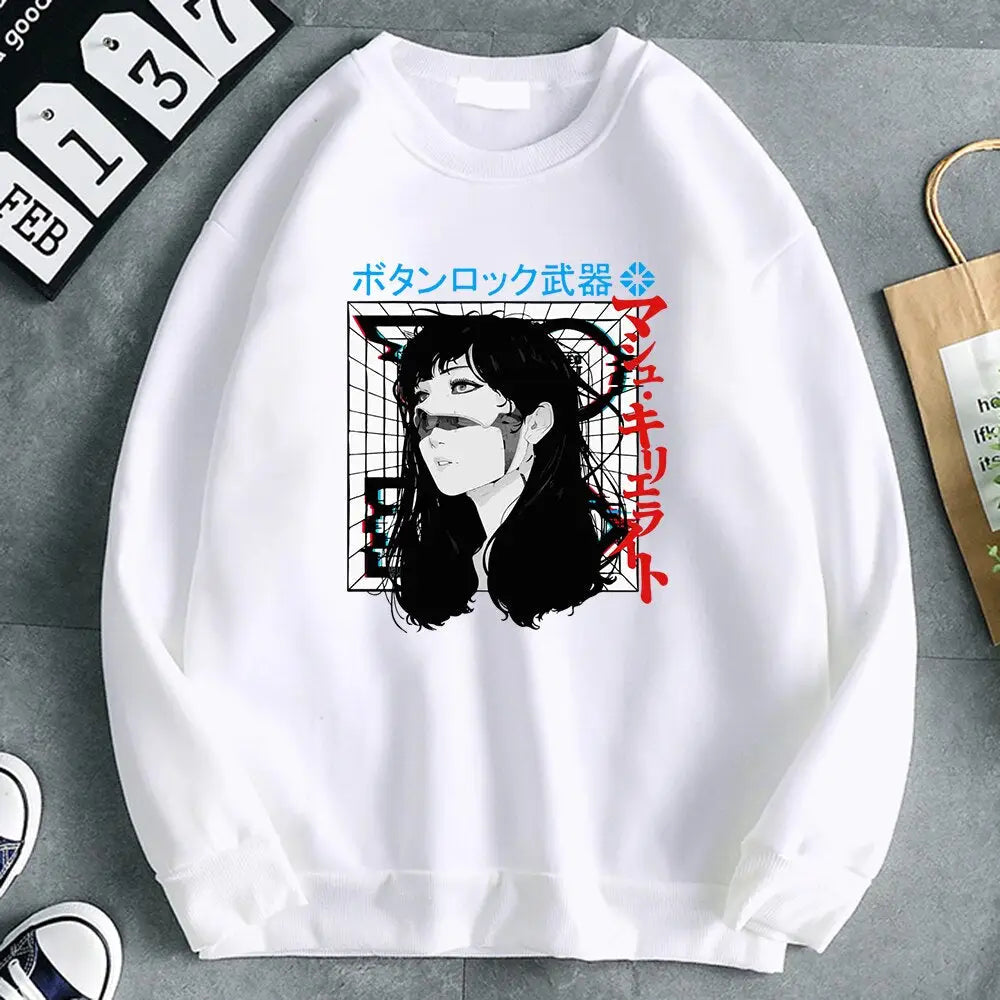 Oversized Japanese Cyberpunk Sweatshirt Long Sleeve