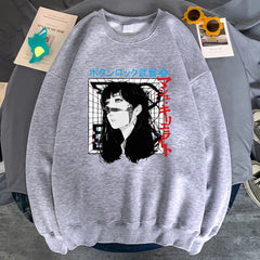Oversized Japanese Cyberpunk Sweatshirt Long Sleeve Gray / S