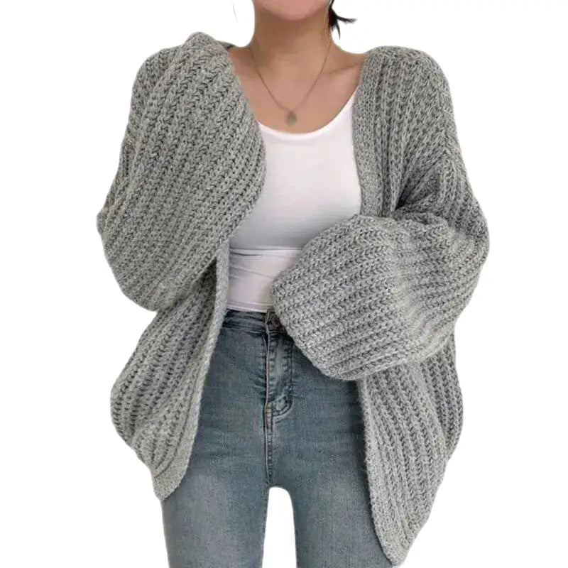 Oversized Knitted Long Sleeve Cardigan Sweater