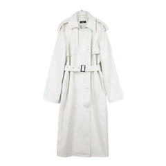 Oversized PU Leather Trench Coat with Adjustable Waist