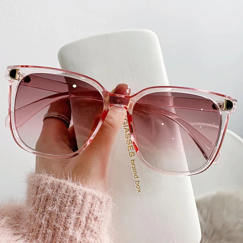 Oversized Retro Square Gradient Sunglasses Pink