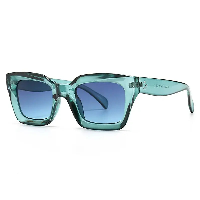 Oversized Retro Square Sunglasses - Blue