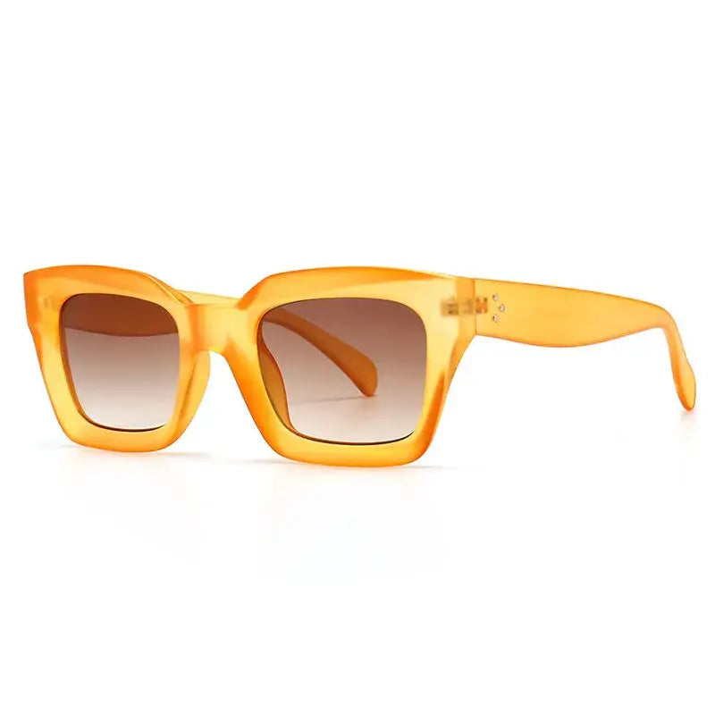 Oversized Retro Square Sunglasses - Orange