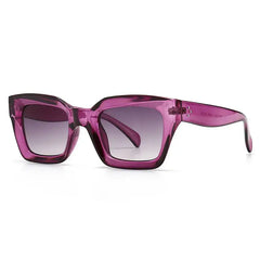 Oversized Retro Square Sunglasses - Purple